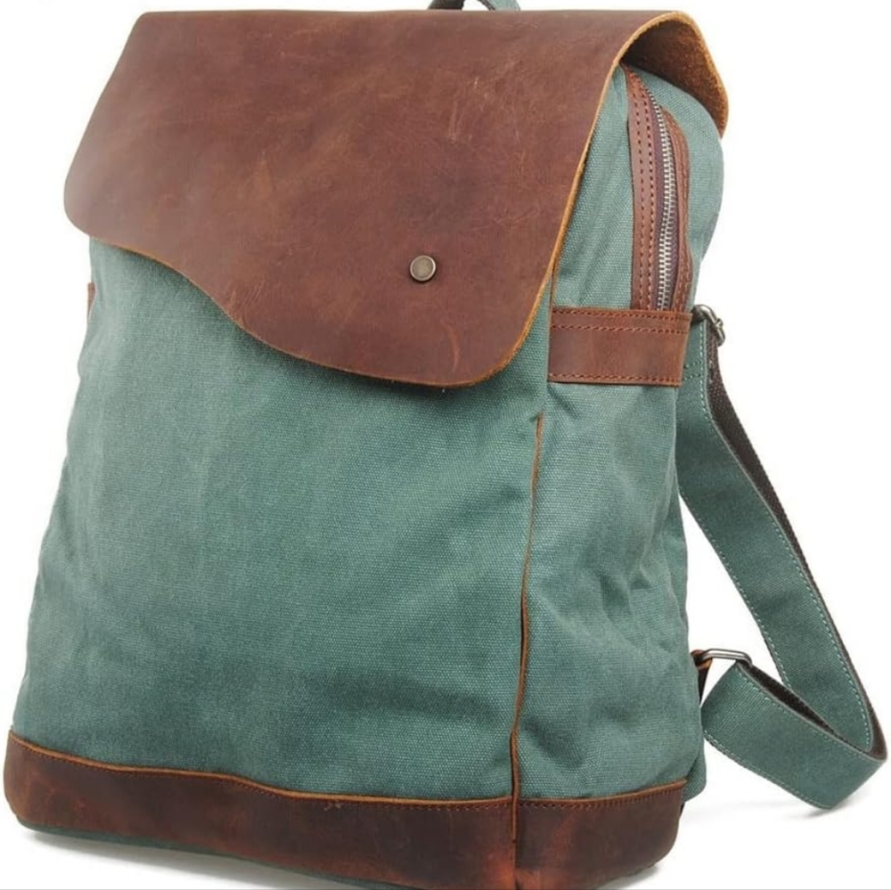 Stylish Green and Brown Backpack